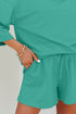 Solid Loose Casual V Neck Half Sleeve Short Sets