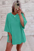 Solid Loose Casual V Neck Half Sleeve Short Sets