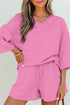 Solid Loose Casual V Neck Half Sleeve Short Sets