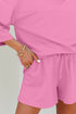 Solid Loose Casual V Neck Half Sleeve Short Sets