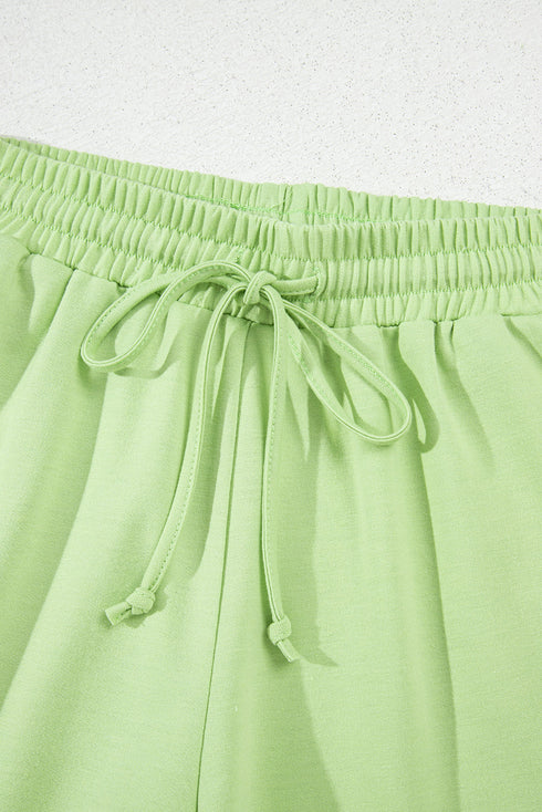 Solid Loose Casual V Neck Half Sleeve Short Sets