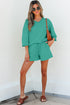Solid Loose Casual V Neck Half Sleeve Short Sets