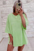 Solid Loose Casual V Neck Half Sleeve Short Sets