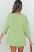 Solid Loose Casual V Neck Half Sleeve Short Sets