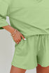 Solid Loose Casual V Neck Half Sleeve Short Sets