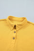 Solid Loose Polo Tee Elastic Waist Two Piece Short Set