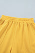 Solid Loose Polo Tee Elastic Waist Two Piece Short Set