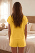 Solid Loose Polo Tee Elastic Waist Two Piece Short Set