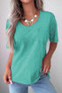 Solid Mineral Wash Cotton Casual T Shirt