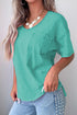 Solid Mineral Wash Cotton Casual T Shirt
