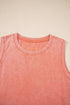 Solid Mineral Wash Cotton Tank Pocket Mini Dress