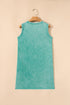 Solid Mineral Wash Cotton Tank Pocket Mini Dress