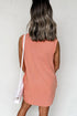 Solid Mineral Wash Cotton Tank Pocket Mini Dress