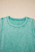 Solid Mineral Wash Cotton Tank Pocket Mini Dress