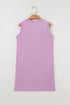 Solid Mineral Wash Cotton Tank Pocket Mini Dress