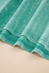 Solid Mineral Wash Cotton Tank Pocket Mini Dress