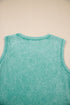 Solid Mineral Wash Cotton Tank Pocket Mini Dress