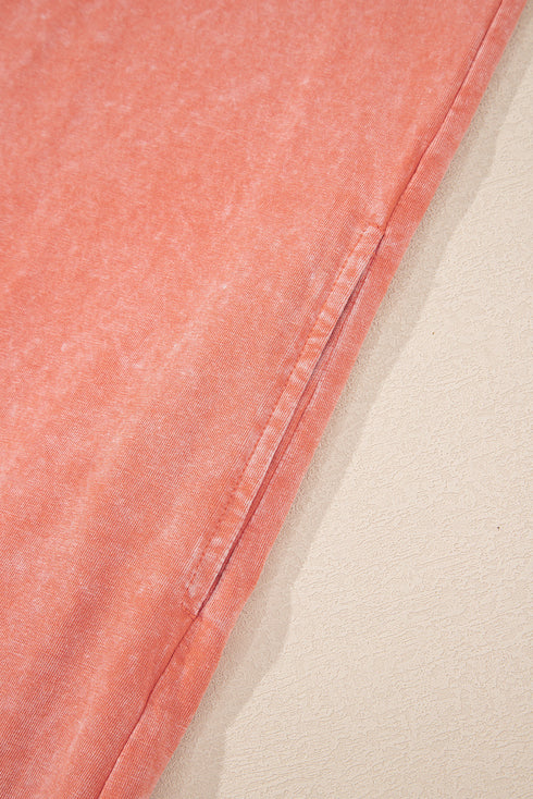 Solid Mineral Wash Cotton Tank Pocket Mini Dress