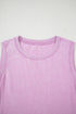 Solid Mineral Wash Cotton Tank Pocket Mini Dress