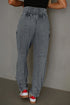 Solid Mineral Wash High Waist Western Jogger Pants