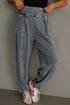 Solid Mineral Wash High Waist Western Jogger Pants