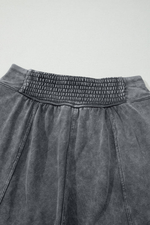 Solid Mineral Wash High Waist Western Jogger Pants