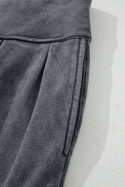 Solid Mineral Wash High Waist Western Jogger Pants