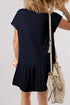 Solid Minimalist Cap Sleeve Ruffle Hem Mini Dress