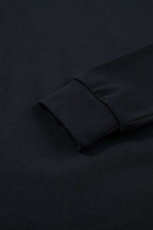 Solid Minimalist Dropped Shoulder Long Sleeve Top