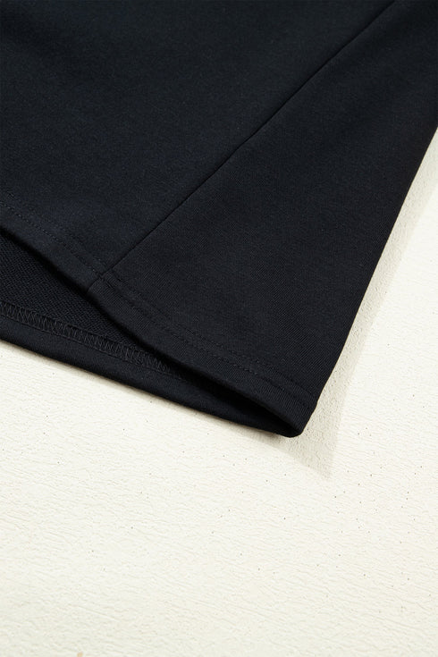 Solid Minimalist Dropped Shoulder Long Sleeve Top