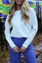 Solid Minimalist Dropped Shoulder Long Sleeve Top