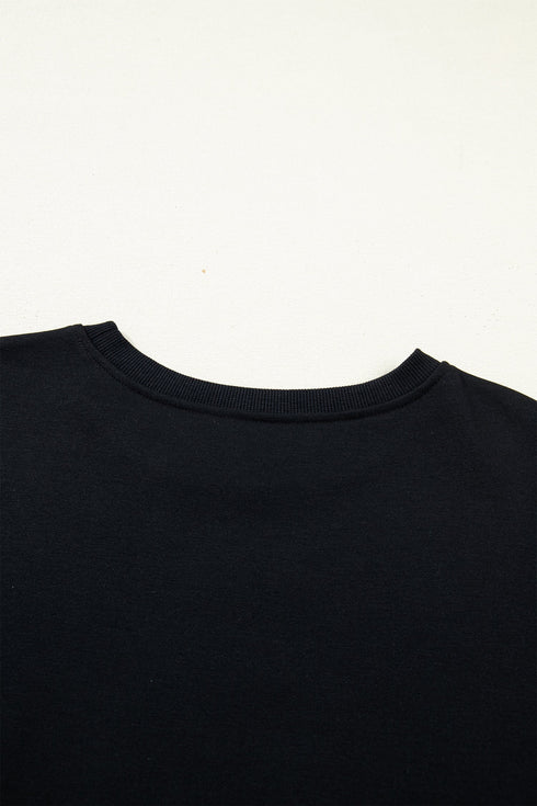 Solid Minimalist Dropped Shoulder Long Sleeve Top