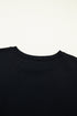 Solid Minimalist Dropped Shoulder Long Sleeve Top