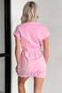 Solid Mixed Fabric Patchwork Drawstring Short Sleeve Mini Dress