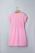 Solid Mixed Fabric Patchwork Drawstring Short Sleeve Mini Dress