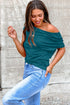 Solid Modern Asymmetrical Neckline Short Sleeve Top