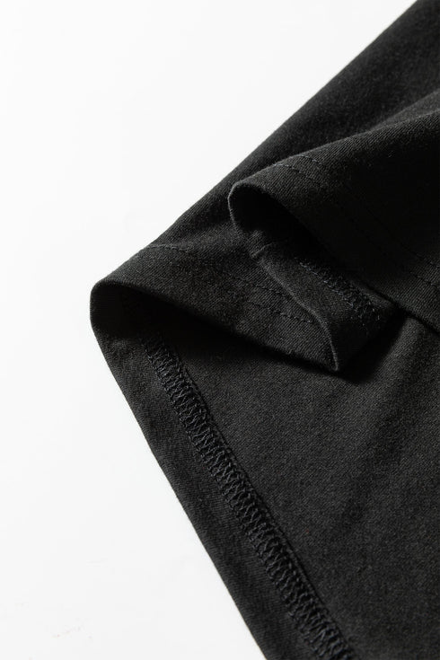 Solid Modern Asymmetrical Neckline Short Sleeve Top