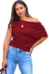 Solid Modern Asymmetrical Neckline Short Sleeve Top