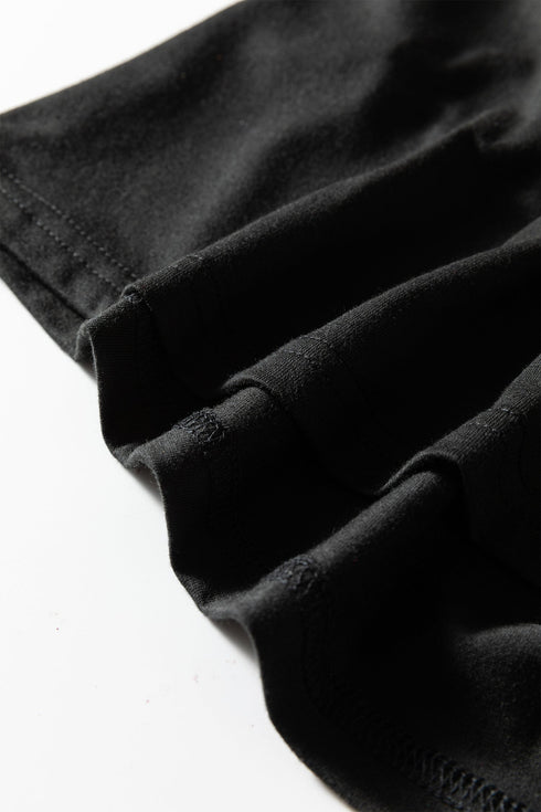 Solid Modern Asymmetrical Neckline Short Sleeve Top