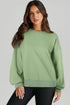 Solid O Neck High Low Hem Pullover Sweatshirt