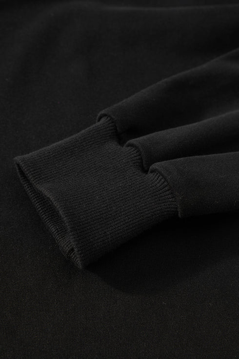 Solid O Neck High Low Hem Pullover Sweatshirt