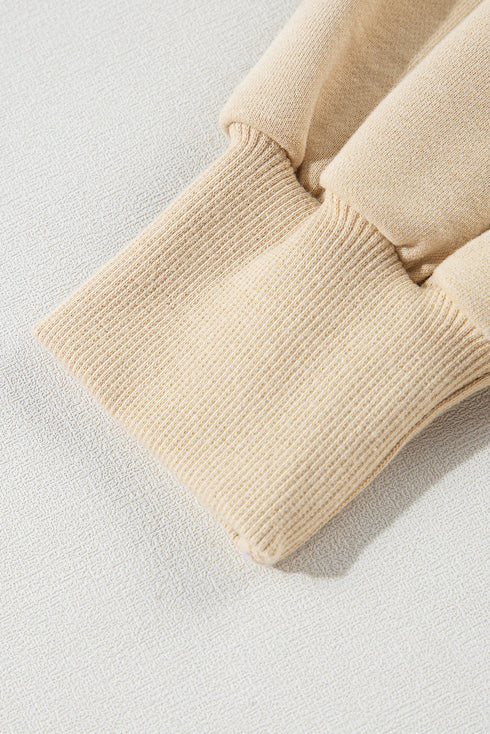 Solid O Neck High Low Hem Pullover Sweatshirt