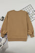 Solid O Neck High Low Hem Pullover Sweatshirt