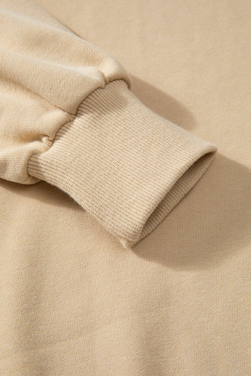 Solid O Neck High Low Hem Pullover Sweatshirt