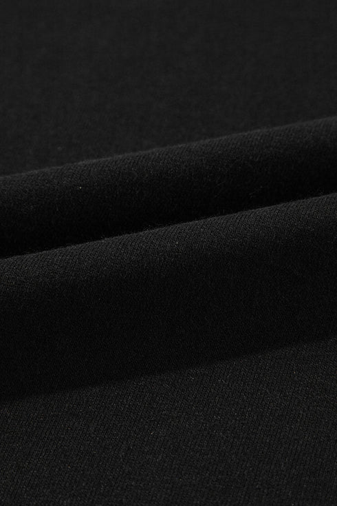 Solid O Neck High Low Hem Pullover Sweatshirt