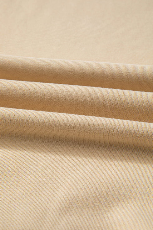 Solid O Neck High Low Hem Pullover Sweatshirt