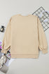 Solid O Neck High Low Hem Pullover Sweatshirt