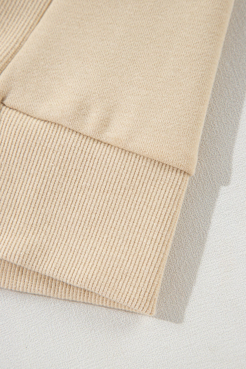 Solid O Neck High Low Hem Pullover Sweatshirt