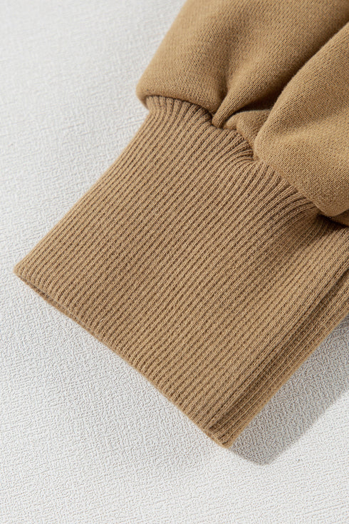 Solid O Neck High Low Hem Pullover Sweatshirt