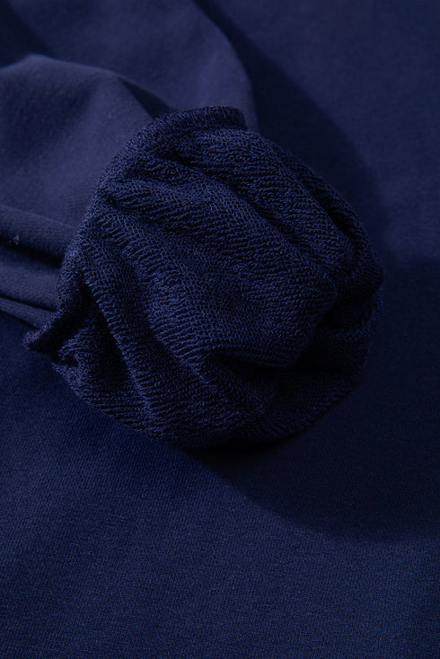 Solid O Neck High Low Hem Pullover Sweatshirt